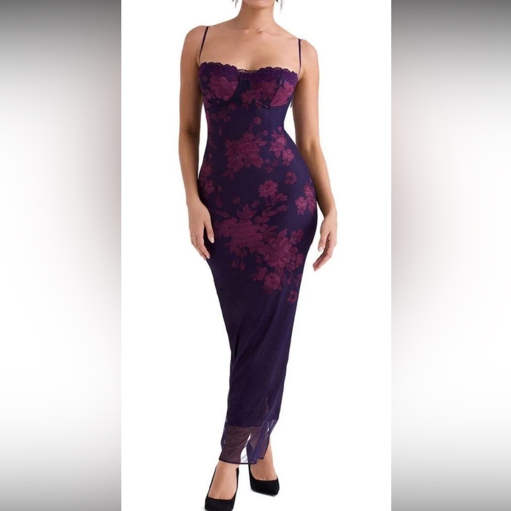 House of CB Purple Floral Maxi Dress